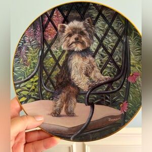 Danbury Mint-Decorative Plate with Yorkie Design